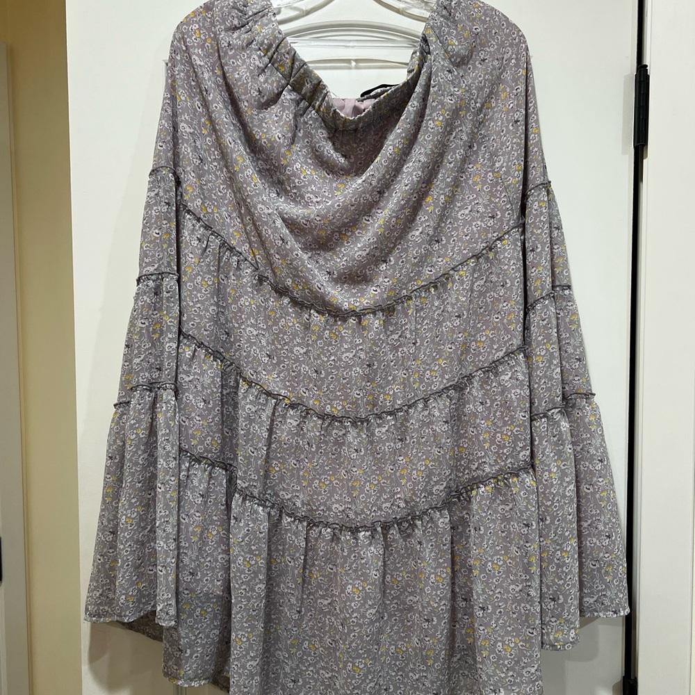 Allegra K Lavender Floral Dress